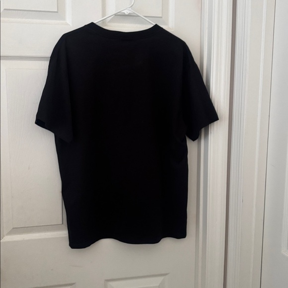Celine Black Tee with Red Embroidered Logo - Picture 2 of 8